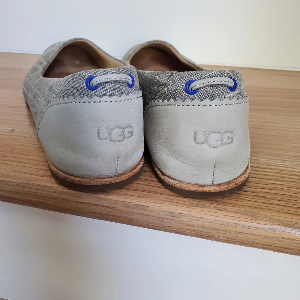 UGG Gray Canvas and Leather Flats - Picture 3 of 12